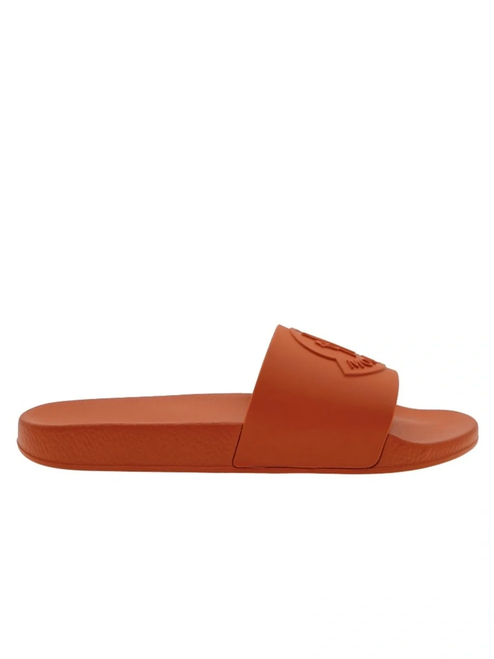 Moncler Men Basil Slides Orange Rubber Size 12 US New